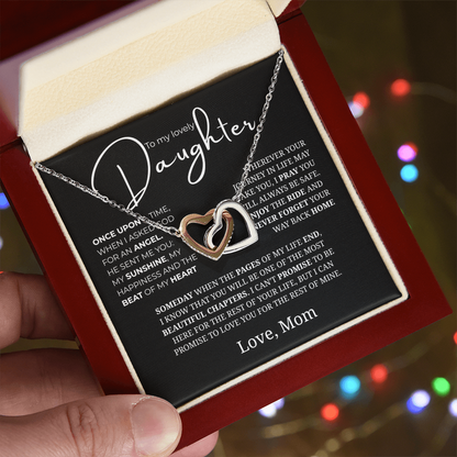 To My Lovely Daughter Interlocking Hearts Necklace