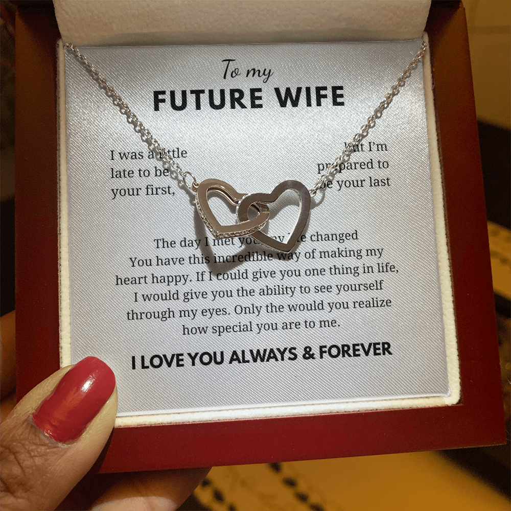 To My Future Wife Interlocking Hearts Necklace