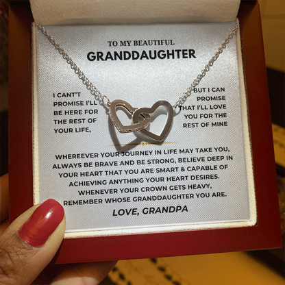 To My Beautiful Granddaughter Interlocking Hearts Necklace