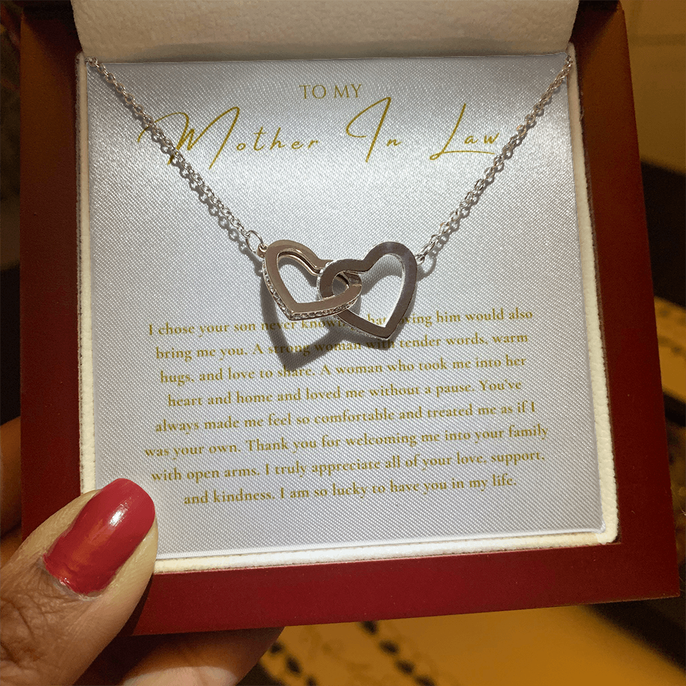 To My Mother In Law Interlocking Hearts Necklace