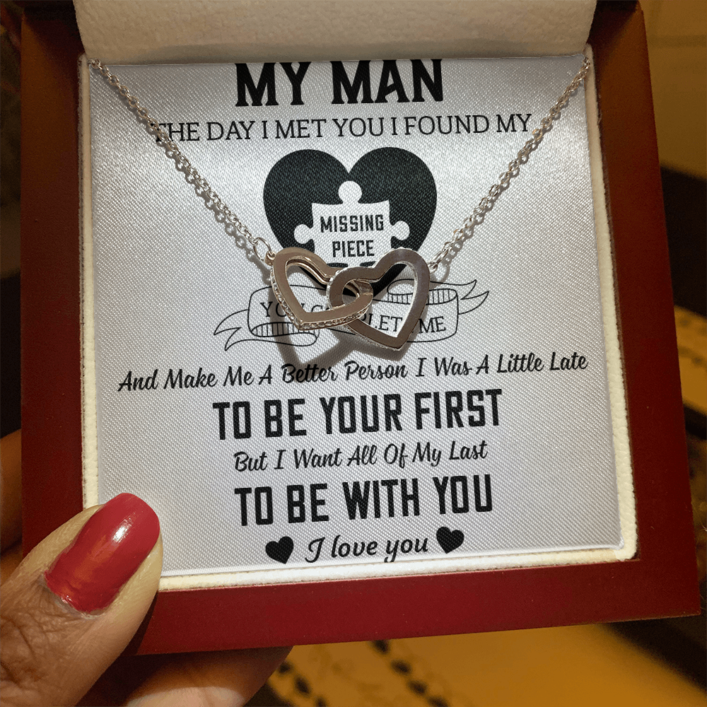 To My Man Interlocking Hearts Necklace