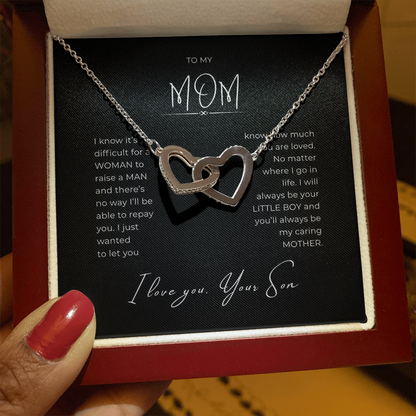 To My Mom Interlocking Hearts Necklace