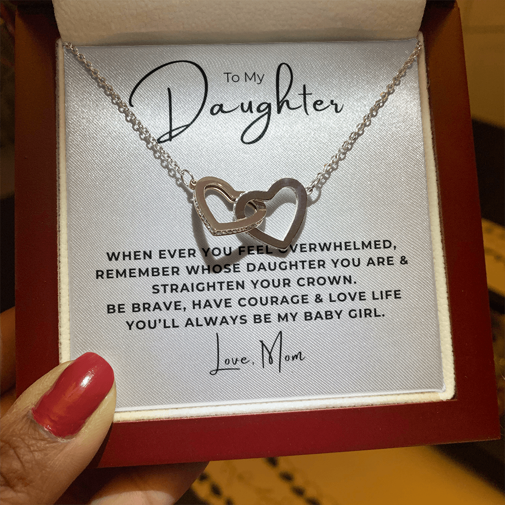 To My Daughter Interlocking Hearts Necklace