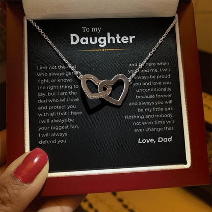 To My Daughter Interlocking Hearts Necklace