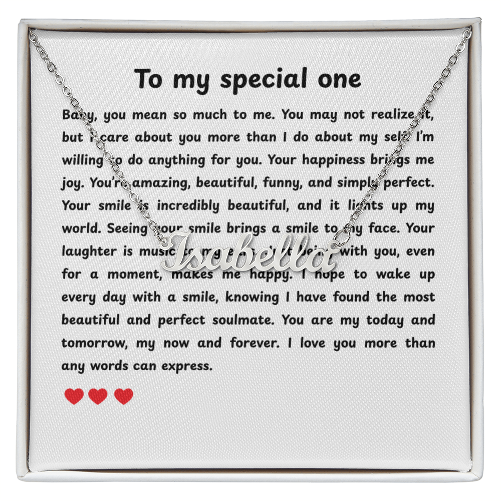 Custom Name Necklace To My Special One