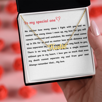 Custom To My Special One Name Necklace