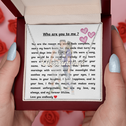 Custom Who Are You To Me Name Necklace