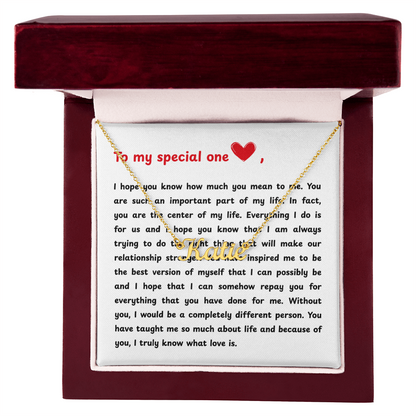Custom Name Necklace To My Special One