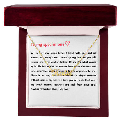 Custom To My Special One Name Necklace