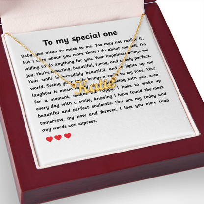 Custom Name Necklace To My Special One
