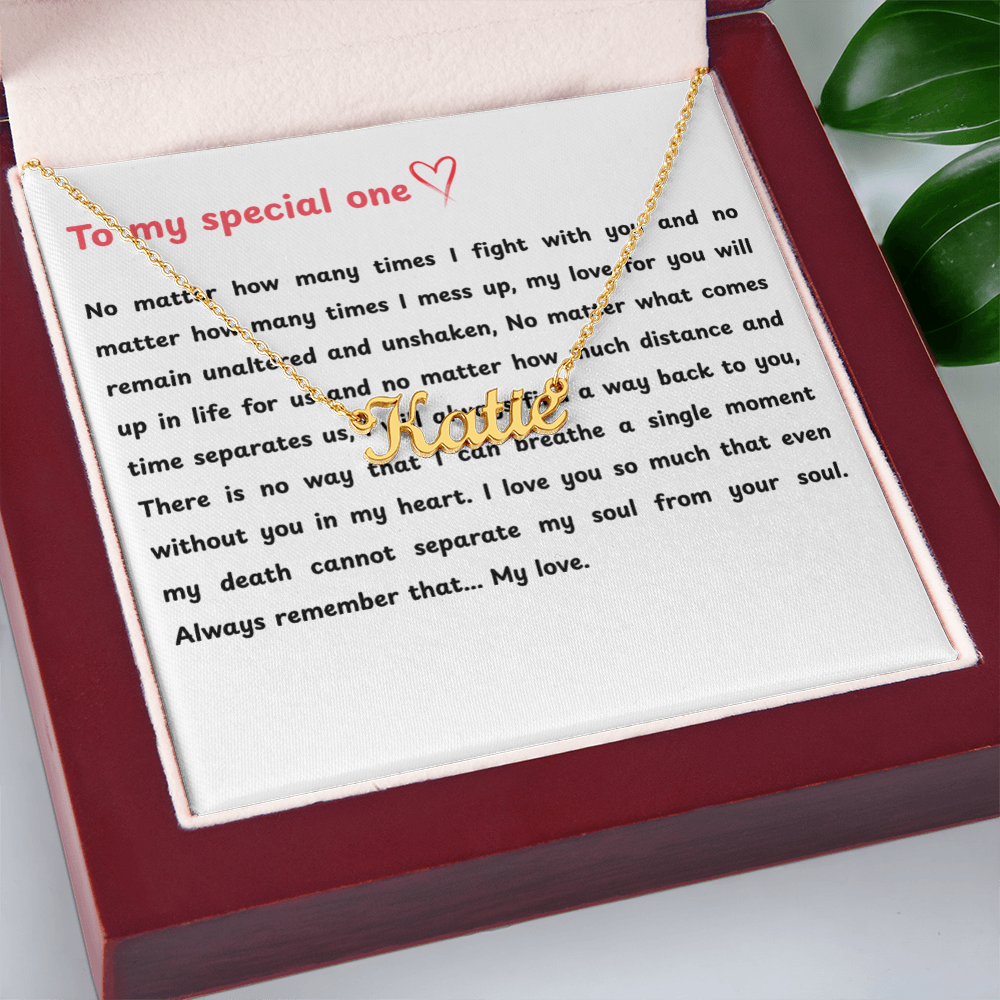 Custom To My Special One Name Necklace