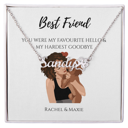 Personalized Paw Print Name Necklace