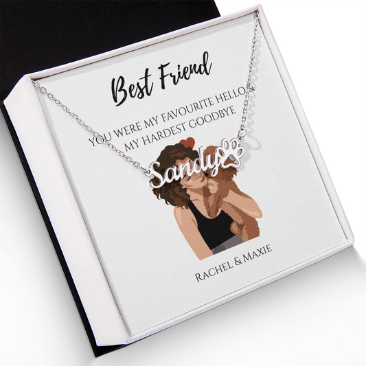 Personalized Paw Print Name Necklace