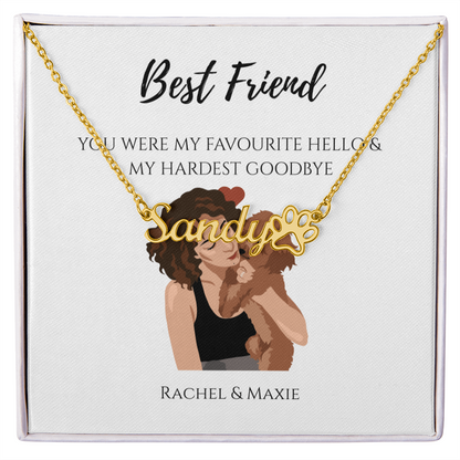 Personalized Paw Print Name Necklace