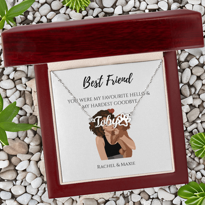 Personalized Paw Print Name Necklace