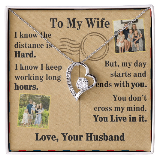 To My Wife Forever Love Necklace With 2 Photos