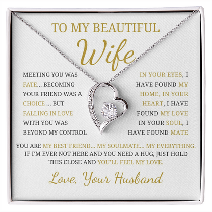 To My Beautiful Wife  Forever Love Necklace