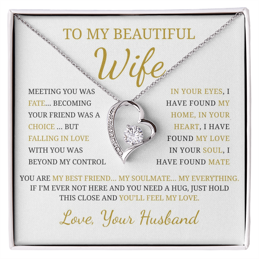 To My Beautiful Wife  Forever Love Necklace