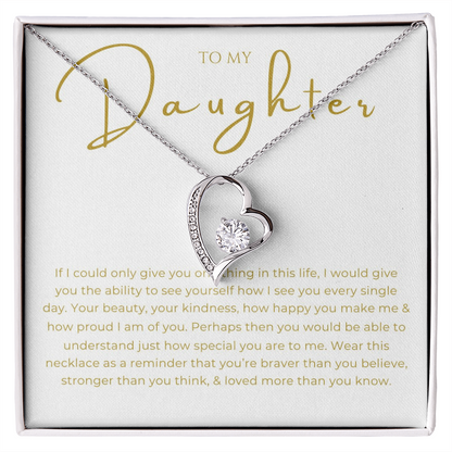 To My Daughter Interlocking Hearts Necklace