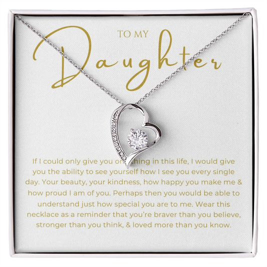 To My Daughter Interlocking Hearts Necklace