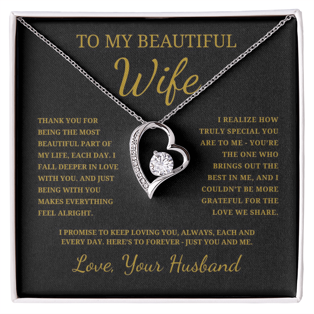 To My Beautiful Wife  Forever Love Necklace