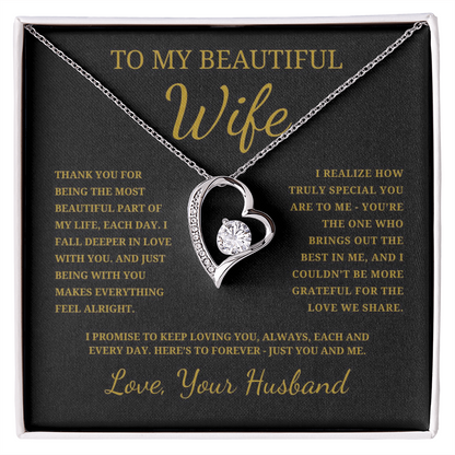To My Beautiful Wife  Forever Love Necklace