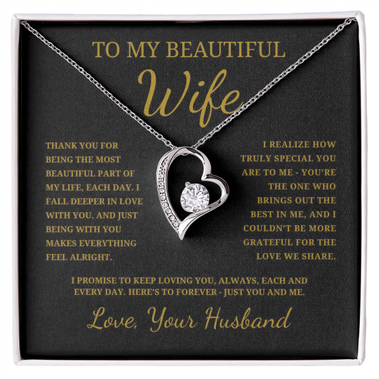 To My Beautiful Wife  Forever Love Necklace