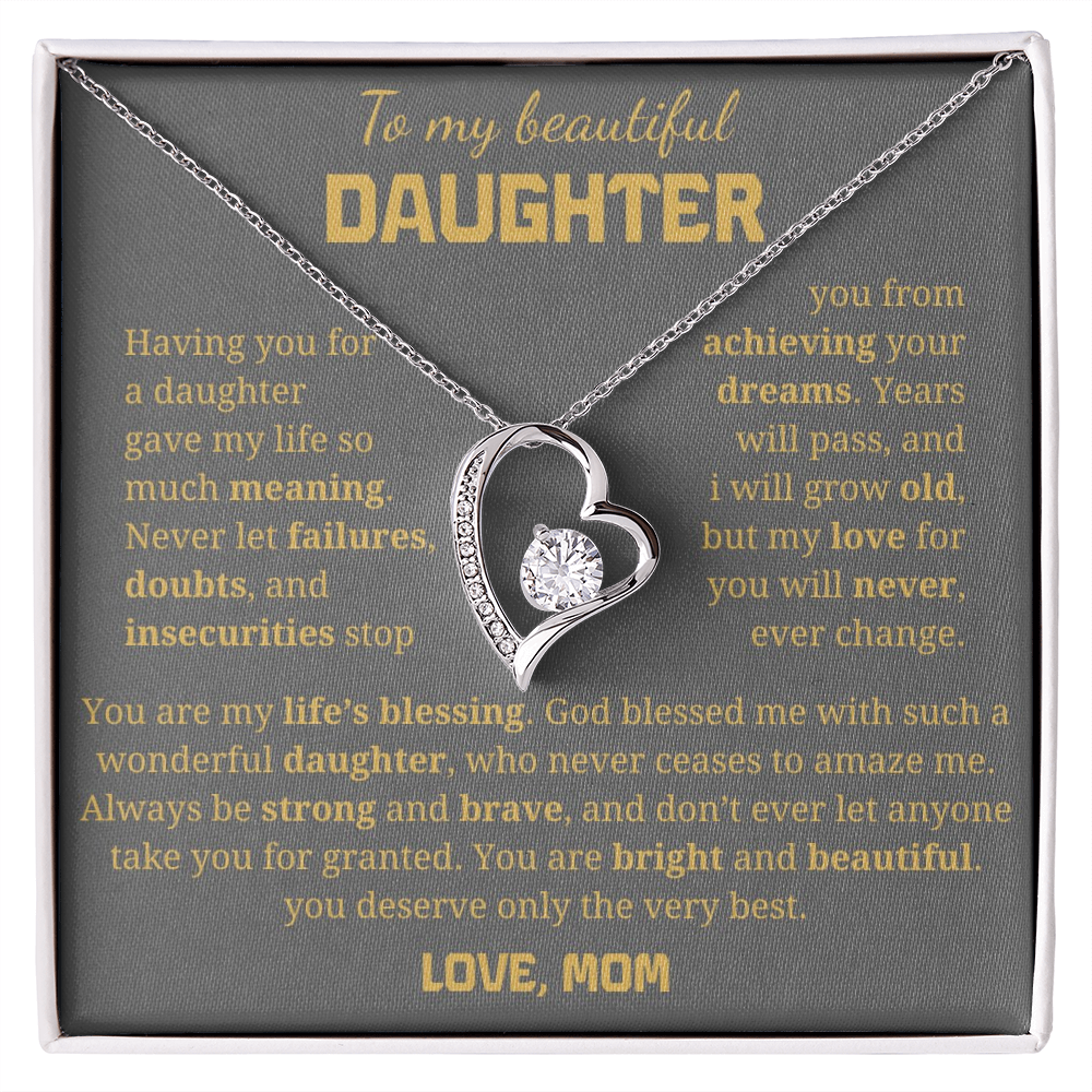 To My Beautiful Daughter  Forever Love Necklace