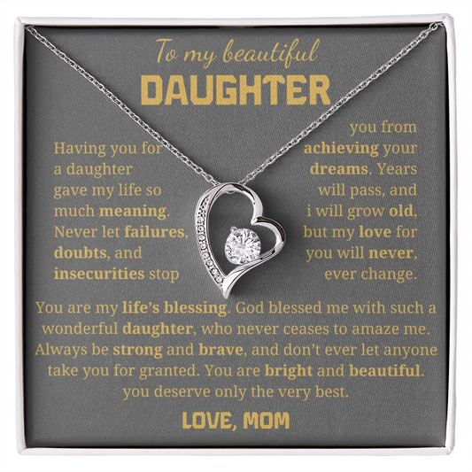 To My Beautiful Daughter  Forever Love Necklace