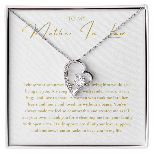 To My Mother In Law Interlocking Hearts Necklace