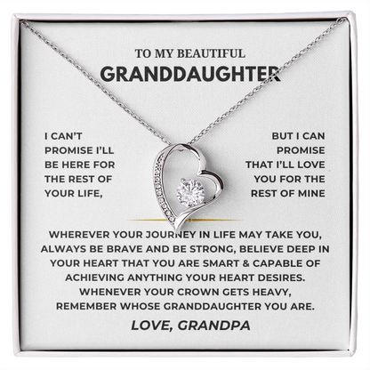 To My Granddaughter  Forever Love Necklace