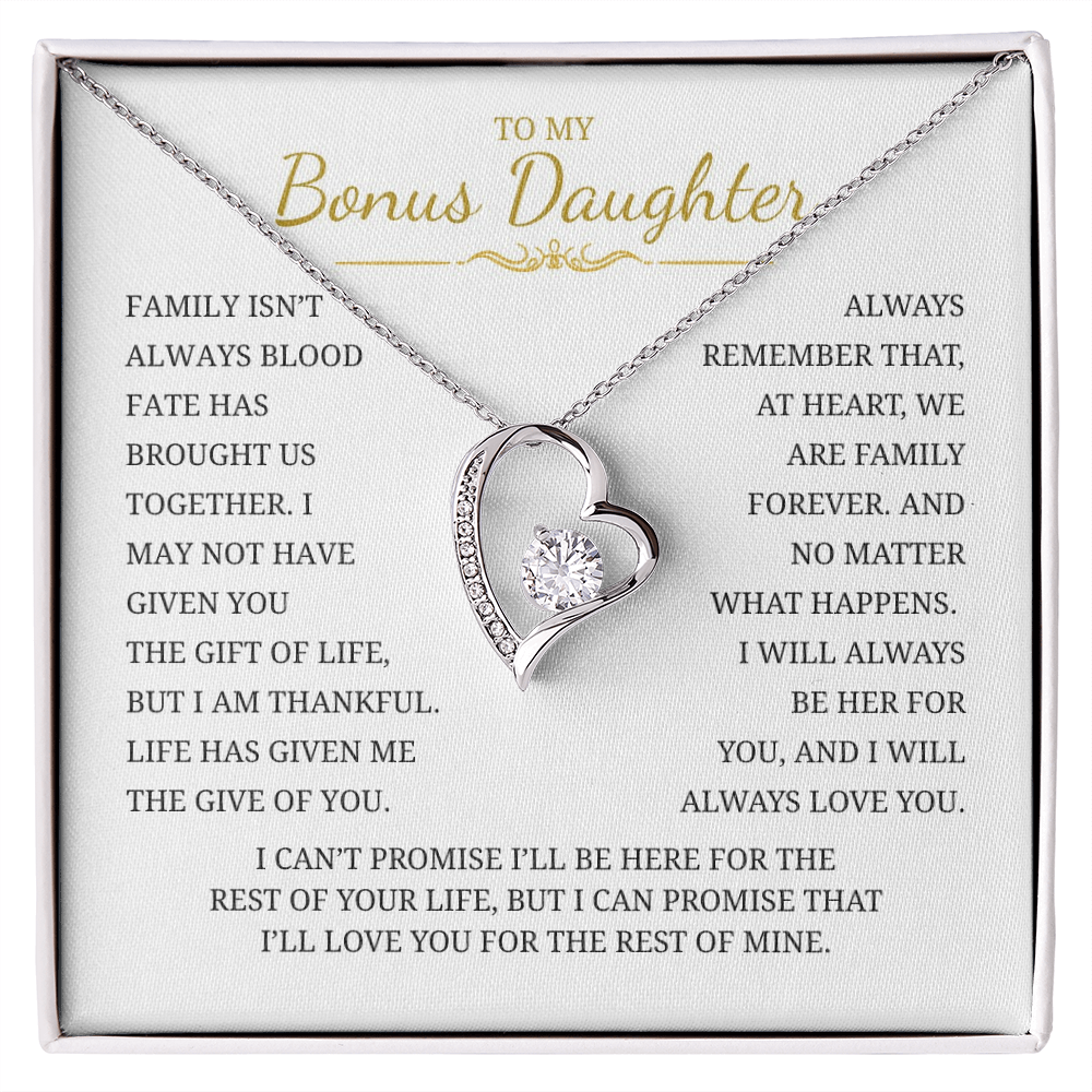 To My Bonus Daughter  Forever Love Necklace