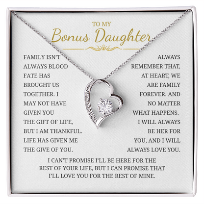 To My Bonus Daughter  Forever Love Necklace