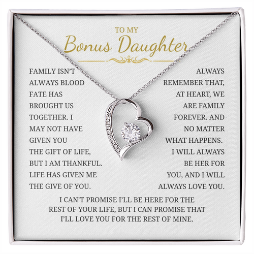 To My Bonus Daughter  Forever Love Necklace