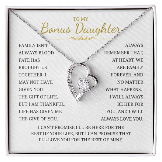 To My Bonus Daughter  Forever Love Necklace