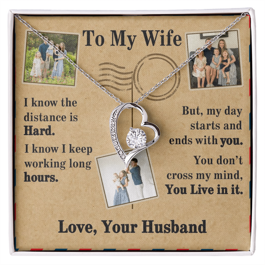 To My Wife Forever Love Necklace With 3 Photos