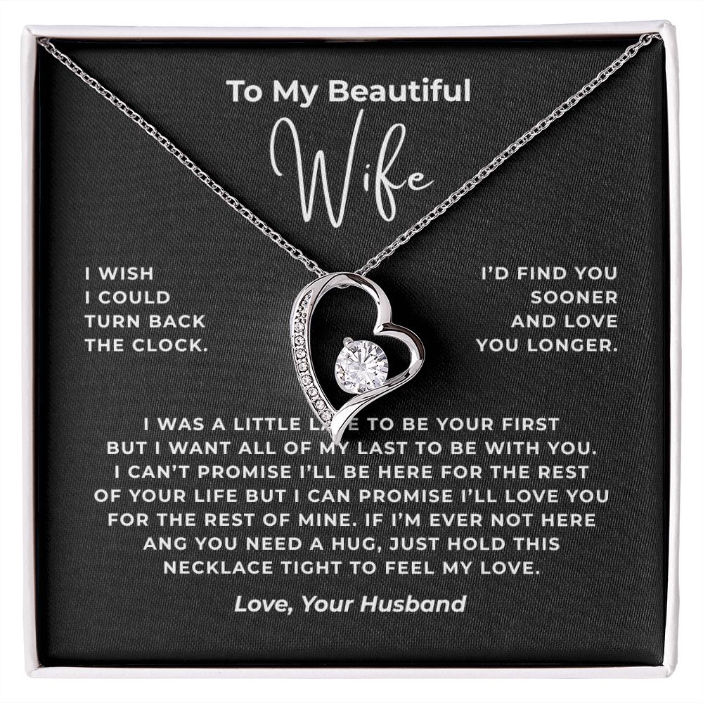 To My Beautiful Wife Interlocking Hearts Necklace