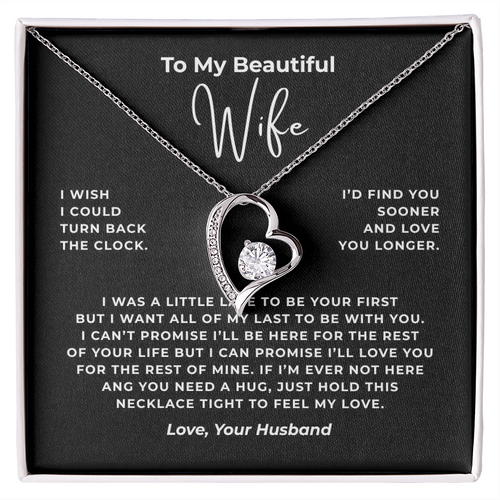 To My Beautiful Wife Interlocking Hearts Necklace