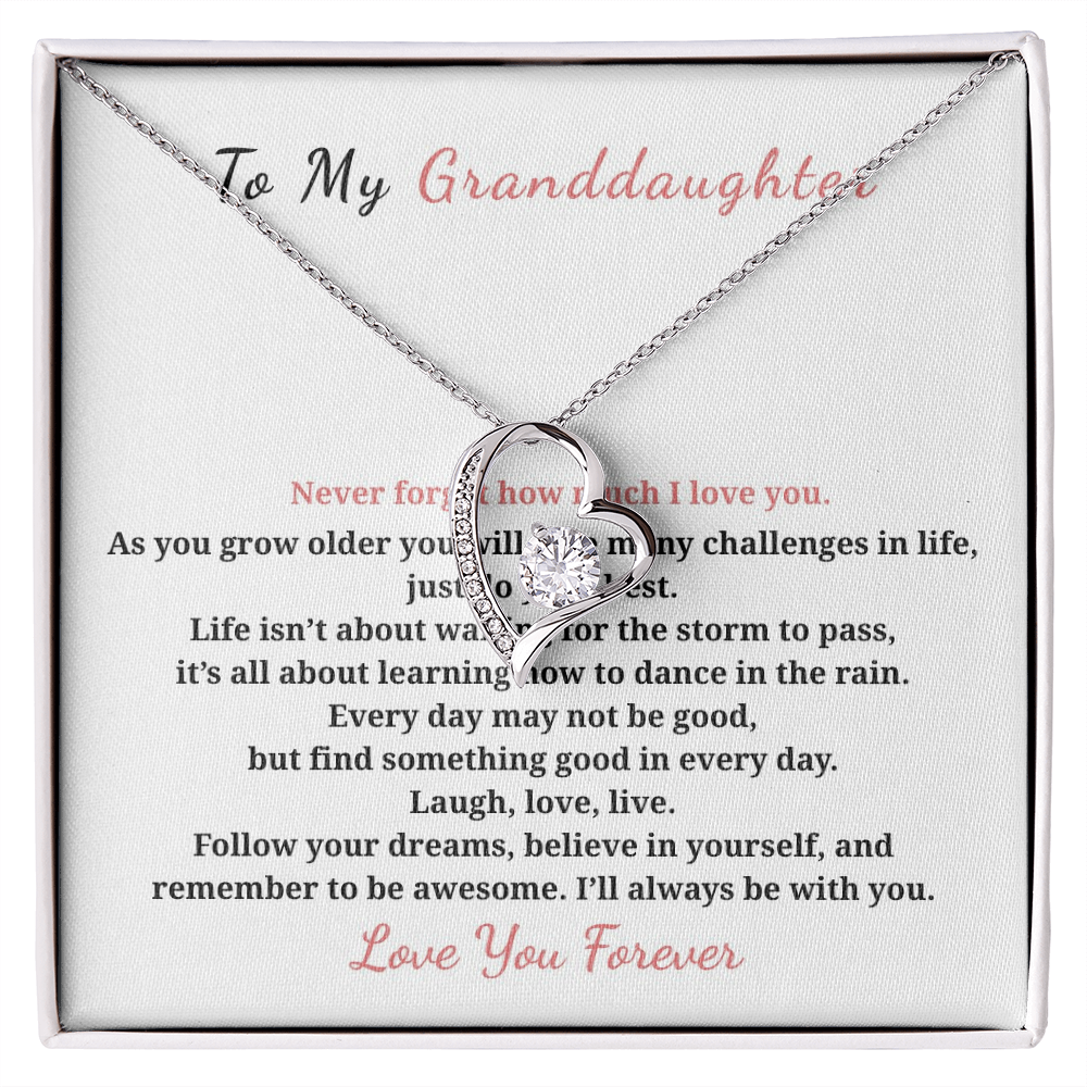 To My Granddaughter  Forever Love Necklace
