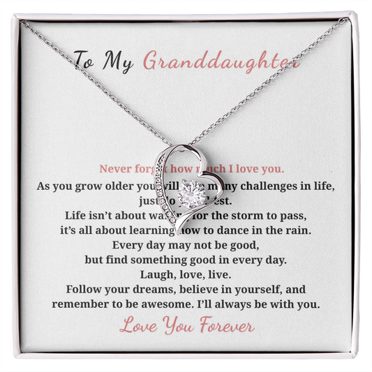 To My Granddaughter  Forever Love Necklace