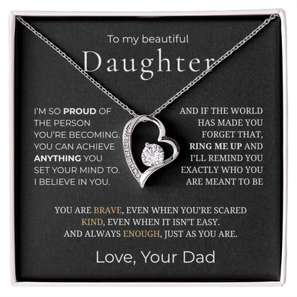 To My Daughter  Forever Love Necklace