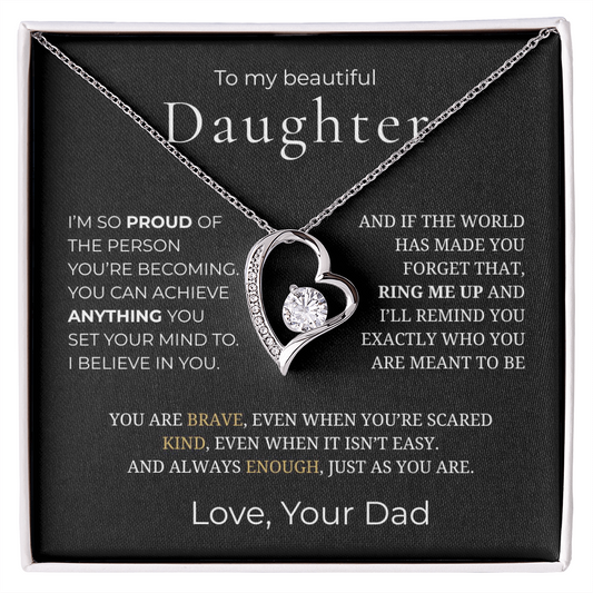 To My Daughter  Forever Love Necklace