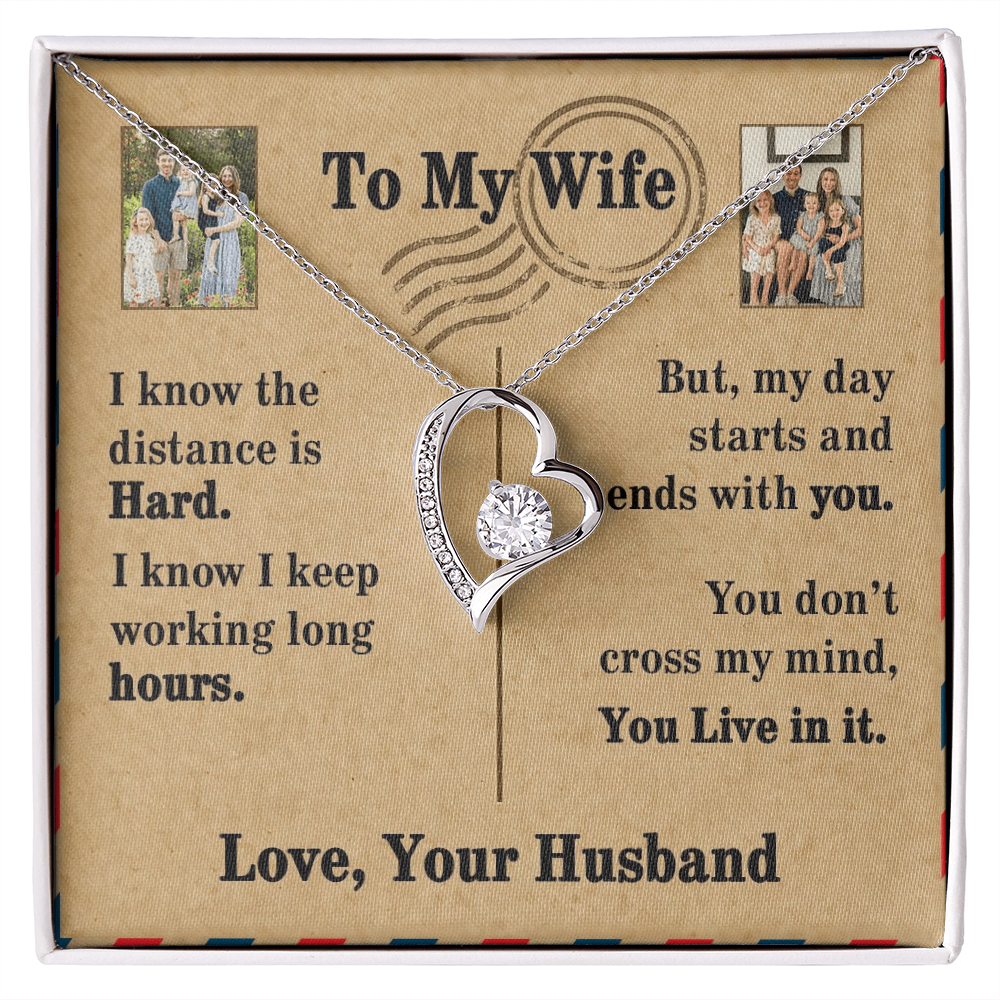 To My Wife Forever Love Necklace With 2 Photos