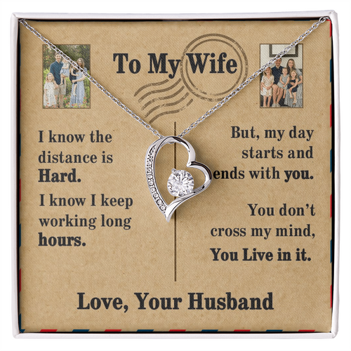 To My Wife Forever Love Necklace With 2 Photos