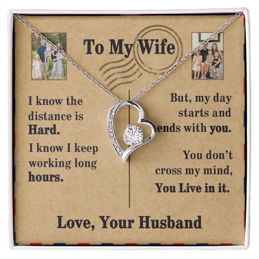 To My Wife Forever Love Necklace With 2 Photos