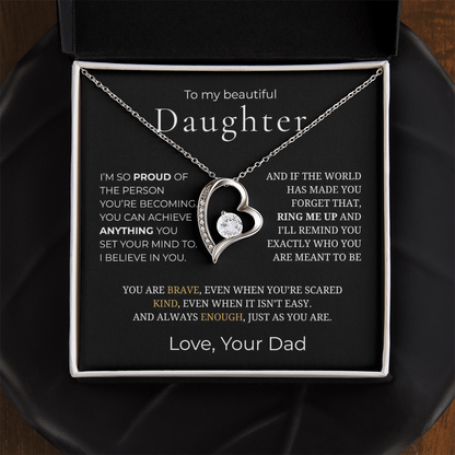 To My Daughter  Forever Love Necklace