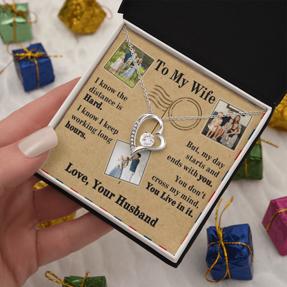 To My Wife Forever Love Necklace With 3 Photos