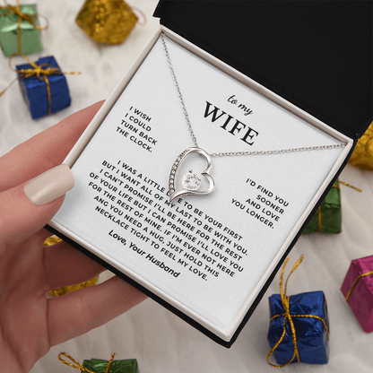 To My Wife Interlocking Hearts Necklace