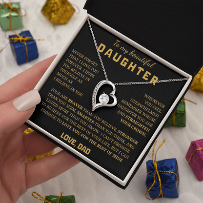 To My Beautiful Daughter  Forever Love Necklace