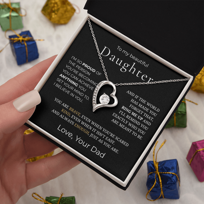 To My Daughter  Forever Love Necklace